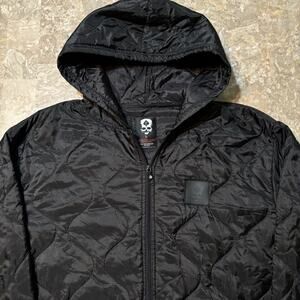 Zero Foxtrot Jacket Mens Large Black Woobie Tanker Smokers Quilted Hooded